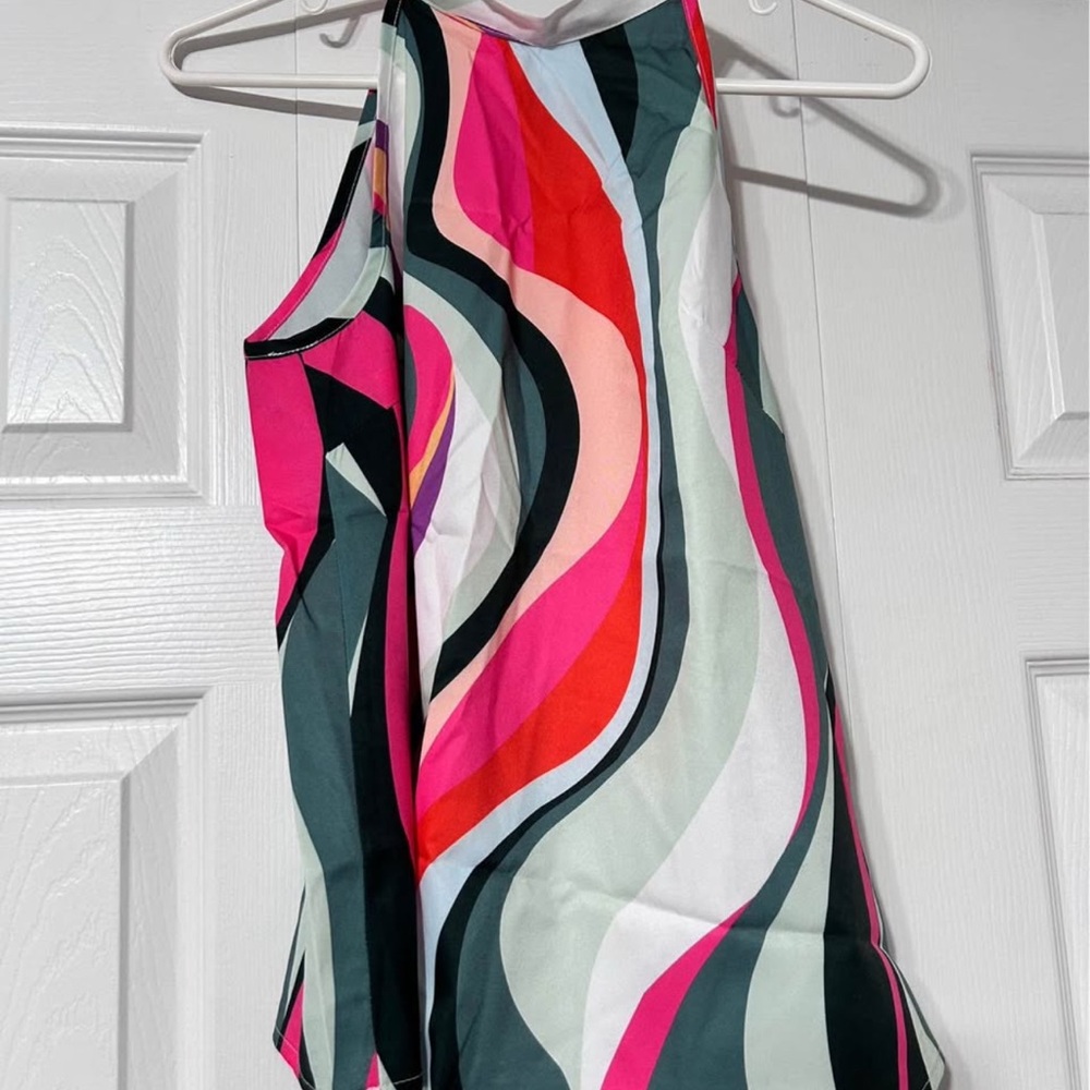 Colorful Abstract Sleeveless Top